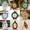 Vintage Wooden Round Oval Clock Fashion Home Living Room Bedroom Decor 8 Color Table Clock Free Shipping WX9-42