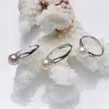 Природные пресноводные жемчужное кольцо реальной подлинной культивированный жемчужное кольцо ювелирные изделия 925 серебряные жемчужные кольца для женщин свадьба