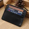 hot sale zipper coin purse magnet short bifold super Slim simple retro pu leather card holder