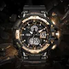 Nieuw merk Smael Bekijk Dual Time Big Dial Men Sports Watches S Shock Waterproof Digital Clock Men's PolsWatch Relogio Masculi2393