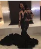 2K17 Seksi See-Through Balo Elbiseler Aplike Uzun Kollu Şapel Tren Mermaid Abiye giyim Büyüleyici Basamaklı Ruffles Ünlü Parti Elbise