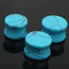 Turquoise Stone Saddle Ear Gauges Ear Plugs Flesh Tunnels 5-16mm body jewelry solid ear stretcher expander