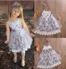 Mädchen Kleid Sommer Neue Spitze Floral Baby Mädchen Kleid Prinzessin TuTu Kleid Infant Halter Kleider Kinder Kleidung kostenloser schneller Versand