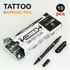 10PCS Assorted Tattoo Transfer Pen Black Dual Tattoo Skin Marker Pen Tattoo Supply For Permanent Makeup free shipping