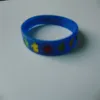 10PCS/lot Mix colors hot selling debossed and ink filled silicone braceletes for promotional gifts Y030301