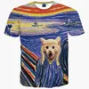 Camiseta 3d nova moda masculina e feminina, camiseta com estampa 3d de gato cavalheiro, cavalo engraçado, espaço galaxy, camiseta de verão2207