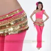 Sciarpa dell'anca della catena della vita della cintura di danza indiana di danza del ventre di vendita calda con moneta d'oro per la cintura da ballo delle donne, 10 colori a scelta