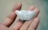 Manual sculpture, natural white jade butterfly pendant. The choice of beautiful girl.