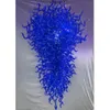 Iluminação de sombra de cor vermelha grande LED lustre de vidro borosilicato iluminações 100% artesanais lustres de chão de arte