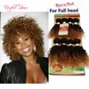 8st / lot mänskliga hårförlängningar brasilianska kinky lockiga hår vävmar marley 250g kroppsvåg hår väv, sy i burgundy färg vävbuntar