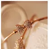 Bracelets à breloques pour les femmes coréennes bijoux mode exquise noeud en acajou bracelet plein de diamants bracelet de diamants
