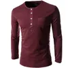 Hot new spring 2016 men's long-sleeved round neck collar Slim solid fashion high quality brand polo shirt M ~ XXL 5511