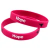 100PCS Printed Motivational Logo Love Hope Dream Silicone Rubber Bracelet Adult Size 2 Colors Promotion Gift