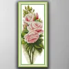 Rosa rosa amor cesta de flores home decor pintura, Handmade Cross Stitch Bordado conjuntos de costura contados impressão sobre tela DMC 14CT / 11CT