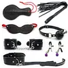 Sex Bondage Kit Set 7 Pcs Sexy Product Set Adult Games Toys Set Hand Cuffs Footcuff Whip Rope Blindfold Couples Erotic Toys