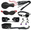 Sex Bondage Kit Set 7 st Sexig produktuppsättning Vuxen Spel Leksaker Set Hand Manschetter Footcuff Whip Rope Blindfold Par Erotiska leksaker