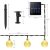 Solarsträngsljus 20ft 30 LED -vit kristallkulvattentät utomhusdriven Globe Fairy