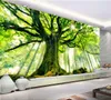 Papel de parede 3d personalizado mural não-tecido adesivos de parede árvore floresta configuração parede é luz do sol pinturas po 3d mural de parede wallpaper274d