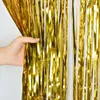 Wholesale-1M*2M Metallic Fringe Curtain Party Foil Tinsel Room Decor door curtain Christmas/Birthday/Wedding Party Photo New Year1