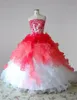 robes de fille de fleur rouge et blanc
