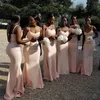 Mooie Zuid-Afrikaanse bruidsmeisje jurken satijnen zeemeermin bruiloft gast jurk spaghetti riemen land bruidsmeisjes jurken lange vestido madrinha