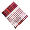 12 stks / partij 12 kleuren / set waterdichte lip voering potlood professionele langdurige lipliner pen make-up tools