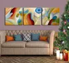 3pcs / set 100% handmålad abstrakt oljemålning på kanfas "Dream Whirlpool" Väggkonst för vardagsrum Heminredning