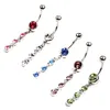 Gratis Verzending Hot Nieuwe Jeweled Belly Button Rings Chirurgisch Staal 5 Verschillende Kleuren CZ Navel Ringen HJ102