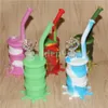 wholesale Mini silicone dab rig Pipe à eau en silicone bangs en verre pipe à eau en verre baril de silicone rig 5 ml contenant de cire livraison gratuite