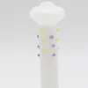 En stock 15 cm de haut en verre épais bangs de bécher 14,4 mm joint avec bol vase blanc perlé conduites d'eau percolateur Dab recycleur plates-formes pétrolières