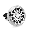 CZ021-CZ030 30mm Bling Round Magnet Dyfuzor Ze Stali Nierdzewnej Samochód Aromat Medalion Darmowe Podkładki Essential Oil Car Dyfuzor Lockets z 5 sztuk Pads