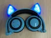 Bluetooth Wireless Cat Ears Headphones Foldable Headband earphone with LED cosplay Headset For Mobile Phone PC Laptop