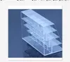 Whole Plastic Clear Trapezoid Lipstick Holder 24 Square Grid Cosmetic Box Brush Stand Rack Tidy Organizer2590634