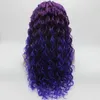 Iwona Hair Curly Long Purple Root Light Purple Ombre Wig 1837003700L Half Hand Tied Heat Resistant Synthetic Lace Front Wig3759142