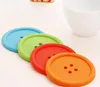 1000pcs Round Silicone Coasters Button Coasters Cup Mat Hem Dricka Placemat Bordskasse Koppar Kuddar 5 färger