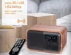 Multimedia Woode Bluetooth Hands Micphone Högtalare IBox D90 med FM Radio Alarm Clock TFUSB Mp3 Player Retro Wood Box Bamboo5098863