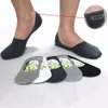 Toptan-Erkek Çorap Terlik Bambu Fiber Kaymaz Silikon Görünmez Tekne Çorap Erkekler / Kadın Ayak Bileği Çorap 10 adet = 5 Çift / grup