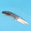 0562CF Flipper Folding Knife D2 Drop Point Satin Blade Kolfiber med TC4 Titanlegering Handtag Bollbärare Fast Open EDC Pocket Fapp Knives Knivar