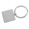 IJK0037 Square 23mm * 23mm roestvrijstalen lege sleutelhanger metalen kaart graveren sleutelhanger