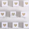 Spedizione gratuita 100 pz 7.5 cm x 7.5 cm bianco lucido a forma di cuore finestra di fidanzamento bomboniere scatole di caramelle scatole di cupcake anniversario regali del partito