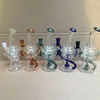 Colouful Gorące Sprzedawcy Szklane Bongs Inline Perkolo Grube Base DAB Ratowanie Oil Recycler Z Złączem Miska 14.4mm Wieszak Banger