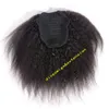 Gorąca sprzedaż Human Włosy Ponytail Naturowi Włosy dla Czarnych Kobiet, Kinky Prosto Włoski Yaki Proste Sznurki Ponytails Rozszerzenia Natural Black