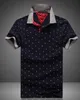 Mens Polos Printed Shirt Cartoon 100% Cotton Short Sleeve Camisas Stand Collar Male Shirts M-3XL