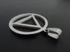 Lot 5pcs in bulk whole Stainless steel 30mm Round fashion triangle Pendant Charms Silver Good Polished no chain for men je282z