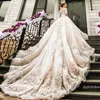 Michael Cinco 3D Floral Garden Ball Gown Bröllopsklänningar Bedövning Detalj Sweetheart Royal Train Church Dubai Arabiska Bridal Bröllopsklänning