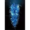 Lâmpadas Lustres Grandes LED Vidro Borosilicato Luz Azul Sala de Estar Arte Artesanal Lustre de Cristal Iluminações Hotal Lights