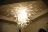 Lampadario di cristallo moderno stile di vendita calda Decorazioni per la casa Vetro soffiato Lampade artistiche in vetro trasparente bianco Lampadari moderni a LED