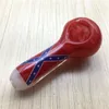 New style 3.7 inches Fumed Glass Flag Spoon pipe for Smoking use Glass Pipes Glass Bong