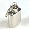 Wholesale- 1oz 28ml Mini Stainless Steel Hip Flask Alcohol Flagon with Keychain E0Xc high quality Silver Tone Key Chain Flask drop shipping