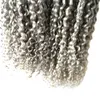 Crépus bouclés cheveux vierges paquets cheveux gris armure 200g 2 pièces paquets de cheveux humains double trame21185718934842